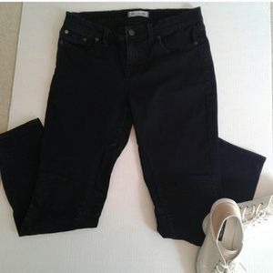 Madewell skinny black denim jeans leg zipper